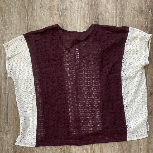 Sanctuary Womens V Neck Crochet Loose Traveler Top Brown Sm - Picture 4 of 6